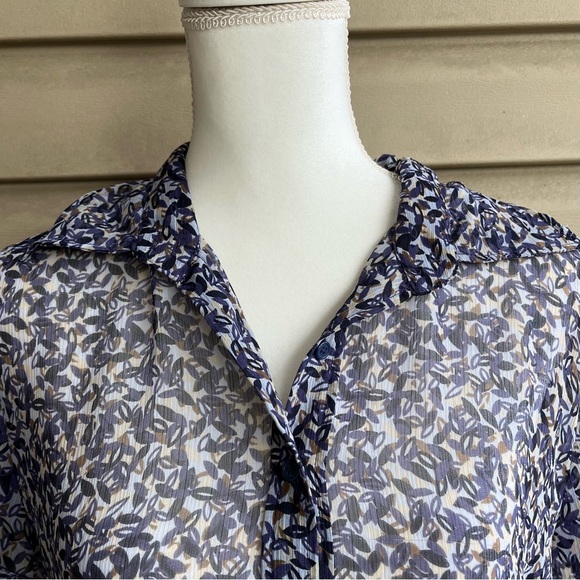 •New York & Company• Sheer Collared Tunic - Size Large - Picture 3 of 8